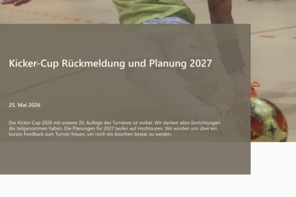 Kitas zur Teilnahme an Umfrage zum Kicker-Cup aufgerufen